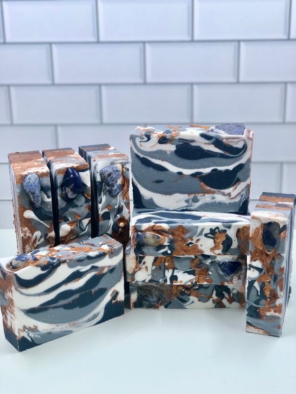 Throat Chakra Soap - With Real Sodalite Stone! LIMITED EDITION